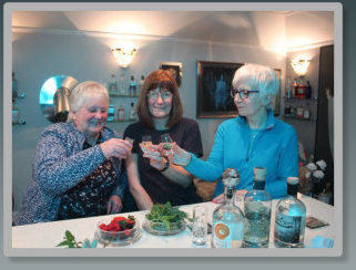 Ladies drinking gin in the Tasting Room