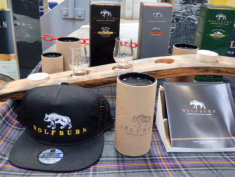 Wolfburn whisky display